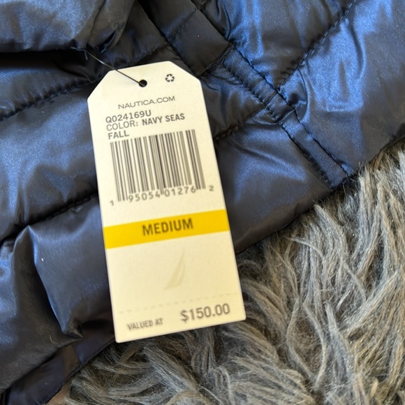 Deep blue, common, navy, medium Nautica packable,light weight jacket women - Picture 5 of 5